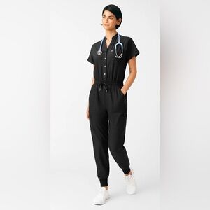 Landau 8-Pocket Cargo Scrub Jumpsuit BLACK NEW